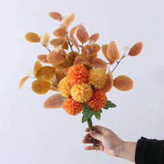 Artificial Eucalyptus Ball and Daisy Bouquet Decor