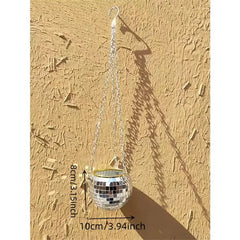 Boho Disco Ball Hanging Planter