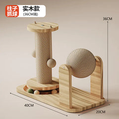 Cat Scratching Post with Durable Sisal and Toy Combo