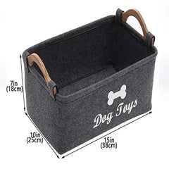 🐾Felt Pet Toy Storage Basket – Cute, Convenient & Clutter-Free Organization