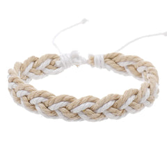 Handwoven Cotton String Bracelet in Artistic Style