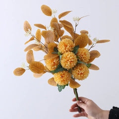 Artificial Eucalyptus Ball and Daisy Bouquet Decor