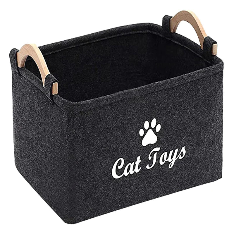 🐾Felt Pet Toy Storage Basket – Cute, Convenient & Clutter-Free Organization