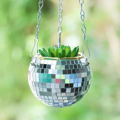 Boho Disco Ball Hanging Planter